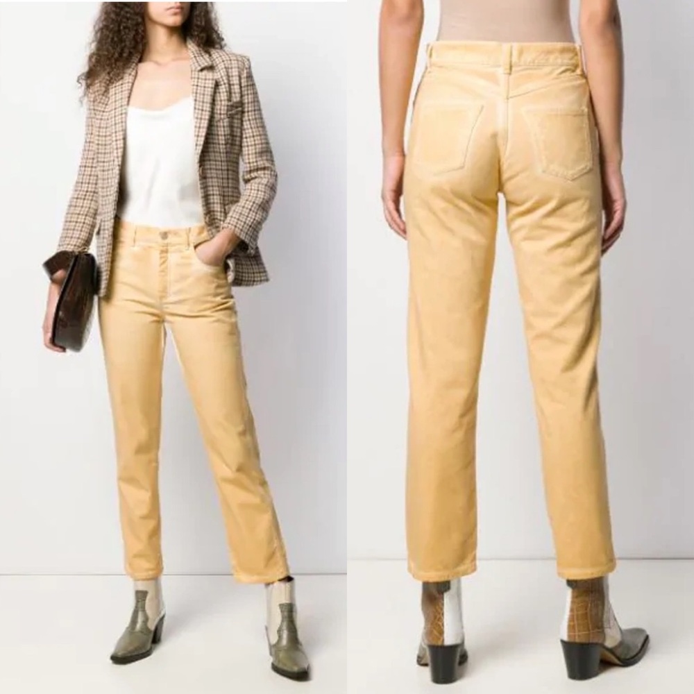 Roseanna Denim Straight Leg Jeans in Light Yellow